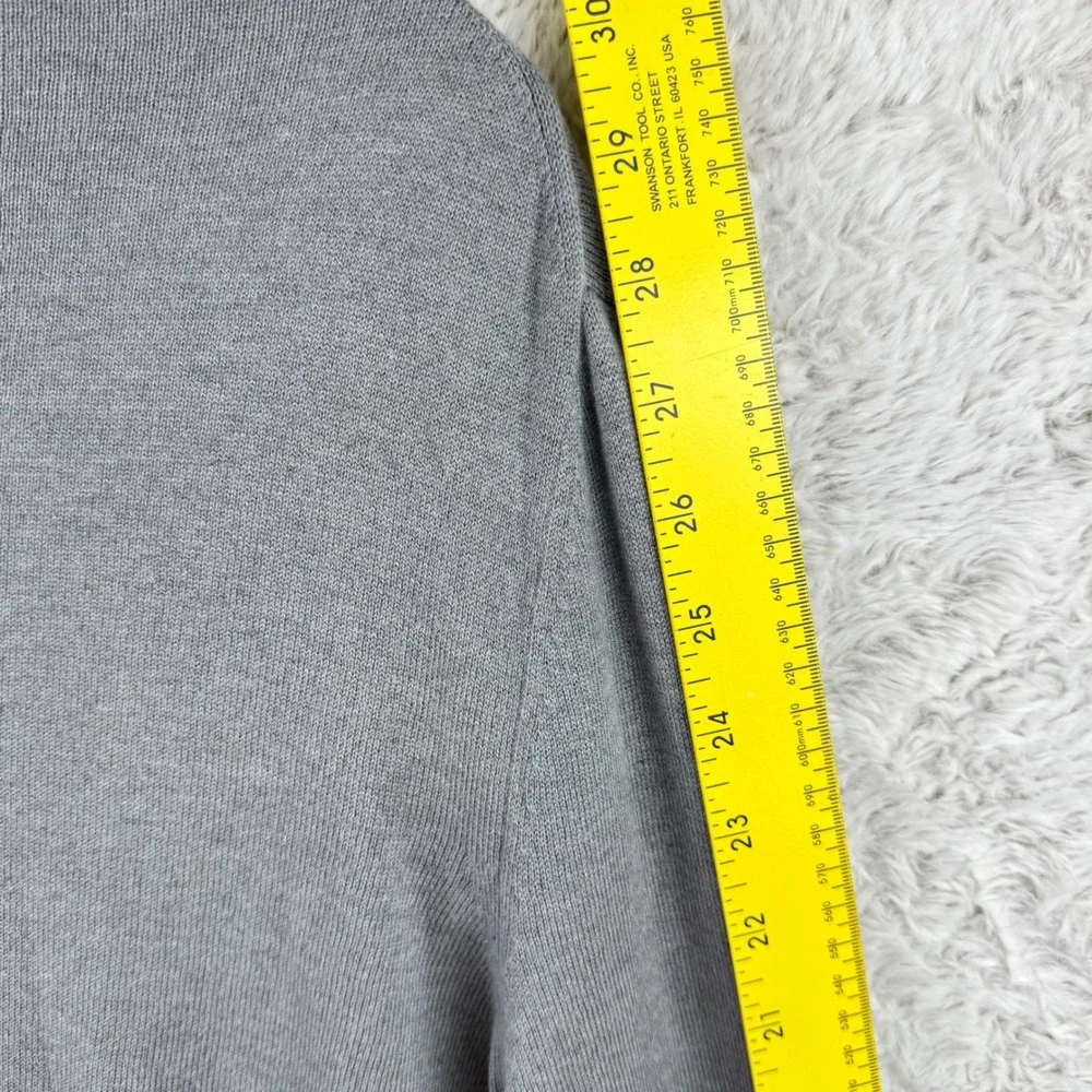 Banana Republic Argyle Sweater Mens Large Grey Blue Silk Cashmere V-Neck Preppy